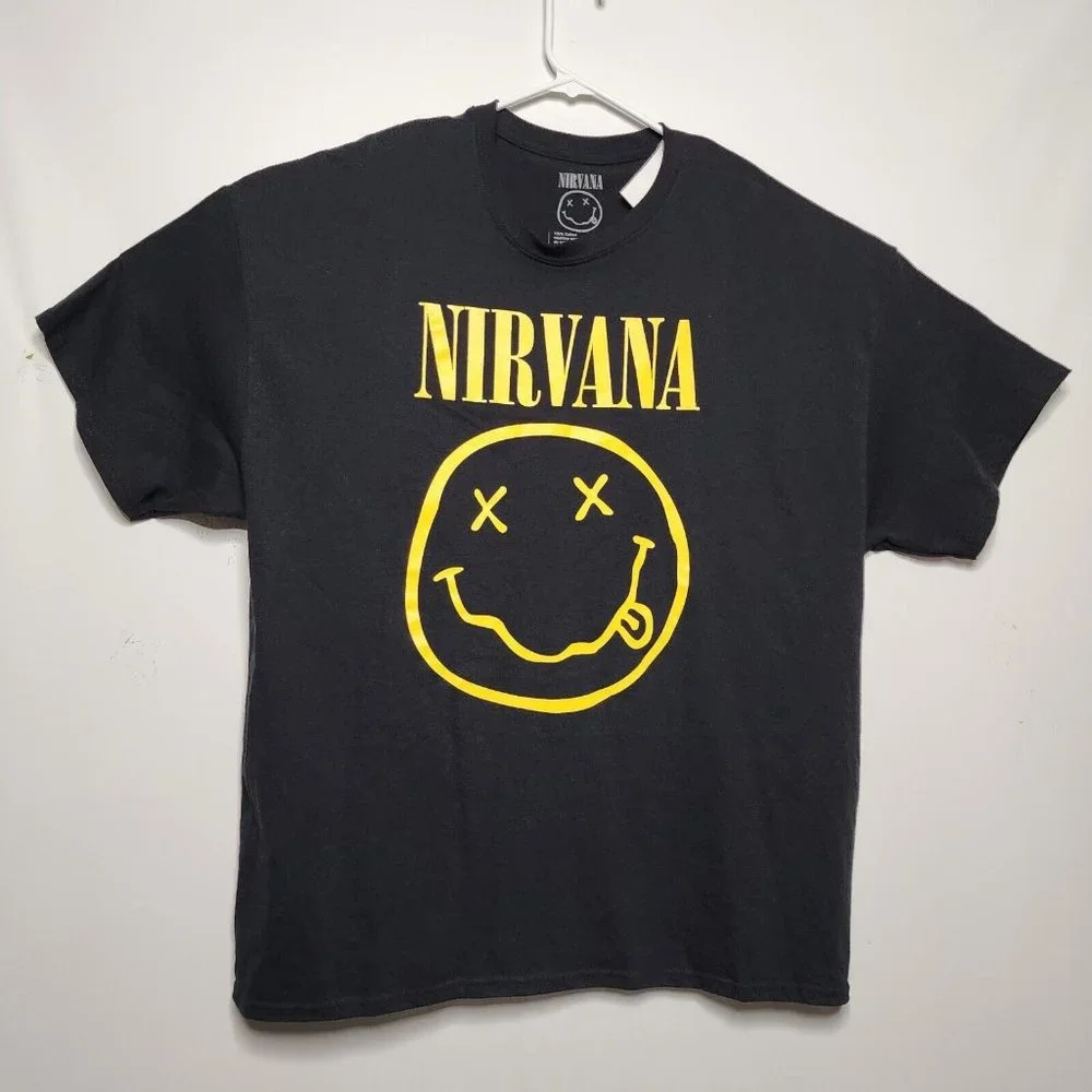 NIRVANA T-Shirt Smiley Face Logo Graphics - 2XL NWT - Picture 1 of 3